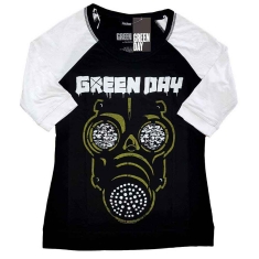 Green Day - Green Mask Lady Bl/Wht Raglan