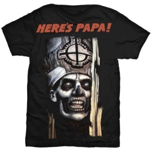 Ghost Here's Papa Men's Black T Shirt: Small -  T-shirt S (S) i gruppen MERCHANDISE / T-shirt / Nyheter / Hårdrock hos Bengans Skivbutik AB (2626242)