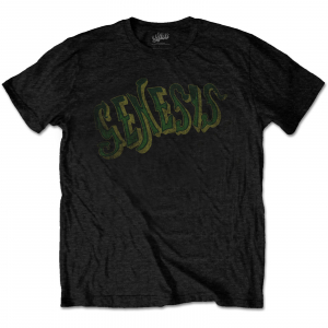 Gensis - Vintage Logo Green (Large) Unisex Black T-Shirt i gruppen MERCH / T-Shirt / Sommar T-shirt 23 hos Bengans Skivbutik AB (4304075)