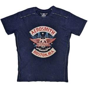 Aerosmith - Boston Pride Snow Wash Uni Navy    i gruppen MERCH / T-Shirt / Rockoff_Nya April24 hos Bengans Skivbutik AB (5525783r)