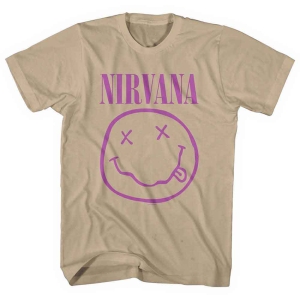 Nirvana - Purple Smiley Uni Sand    i gruppen MERCH / T-Shirt / Rockoff_Nya April24 hos Bengans Skivbutik AB (5535350r)