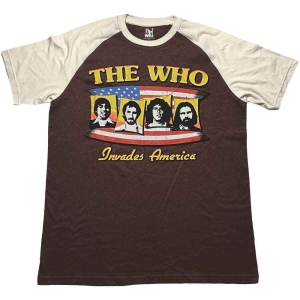 The Who - Invades America Uni Brown/Natrl Raglan:  i gruppen MERCHANDISE / T-shirt / Nyheter / Pop-Rock hos Bengans Skivbutik AB (5542579r)