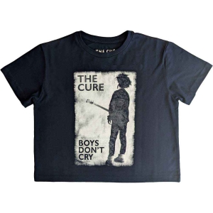 The Cure - Boys Don't Cry B&W Lady Navy Crop Top:  i gruppen MERCHANDISE / T-shirt / Hårdrock hos Bengans Skivbutik AB (5543154r)