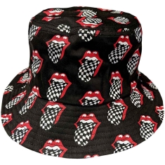 Rolling Stones - Checker Tongue Pattern Char Bucket Hat